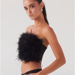 Feather crop top from Peppermayo! Size - US 6 never worn, tags still on it!